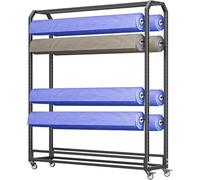 This Sturdy Adjustable Fabric Roll Display Rack with Wheels Perfect for Window Films Auto Vinyl Wraps Wallpaper nization - T-8 Rods 175cm Commercial Storage Solution