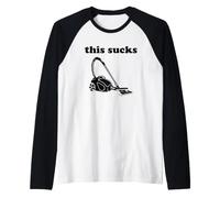 This Sucks - Funny Hoover Humor Vacuum Cleaner Sarcastic Pun Raglan Baseball Tee
