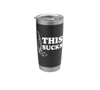 This Sucks Vacuum Cleaner Pun Retro Distressed White Design Stainless Steel Insulated Tumbler