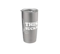 This Sucks Vacuum Cleaner Pun Retro Distressed White Design Stainless Steel Insulated Tumbler
