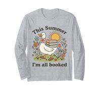 This Summer I’m All Booked Cute Book Lover Goose Reading Long Sleeve T-Shirt
