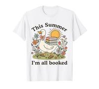 This Summer I’m All Booked Cute Book Lover Goose Reading T-Shirt