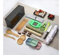 This Sushi-Making kit, Including a Sushi Roller, Nigiri Sushi and Rice Ball molds, Bamboo mat, Knife, Peeler, Animal-Shaped Rice Ball molds, Chopsticks, etc., is The Perfect Choice for Family Fun.