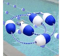 This Swimming Pool Safety Rope Divider - 15M Floating Lane Boundary with Hooks & Floats, Durable Pool Safety Line for Distinguishing Swim Areas, Essential Pool Accessories