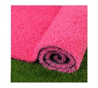 This Synthetic Grass Mat,High-Density Self-Draining Artificial Grass Turf for Pets and Gardens - Customizable Fake Lawn for Patios, Landscapes - Pink, 59x63 IN