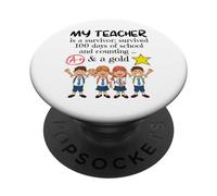 This Teacher Is A Survivor; Survived 100 Day & Counting A+ PopSockets Adhesive PopGrip