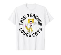 This Teacher Loves Cats, Back To School Cat Kindergarten T-Shirt