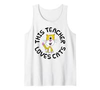 This Teacher Loves Cats, Back To School Cat Kindergarten Tank Top