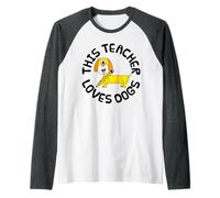 This Teacher Loves Dogs, Back To School Dachshund Raglan Baseball Tee
