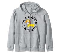 This Teacher Loves Dogs, Back To School Dachshund Zip Hoodie