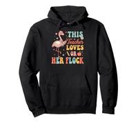 This Teacher Loves Her Flock Flamingo Teacher Back to School Pullover Hoodie
