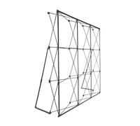 This Tension Backdrops Stand Portable Pop Up Display Stand Trade Show Exhibit Booth Frame for Concert Birthday Party Commencement Book Signing Trade, Stand Only(230x230cm/7.5x7.5ft)