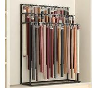 This This Freestanding 3-Tier Metal Fabric Roll and Belt Organizer Rack, Versatile Display Stand for Closet, Retail Shop, and Clothing Store Storage