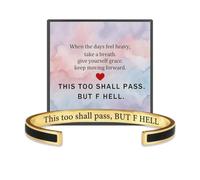 This Too Shall Pass Bracelet BUT F HELL Hidden Message Jewelry for Women, One Size, Stainless Steel, no gemstone