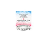 This Too Shall Pass But Fcking Hell Mantra Ring For Women, Stainless Steel Inspirational Engraved Emotional Support Friendship Rings Stackable Silver With Hidden Message Self Worth Reminder Gift