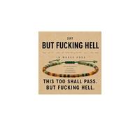 This Too Shall Pass But Fcking Hell Morse Code Motivational Bracelet For Women, Adjustable Natural Tiger Eye African Turquoise Stackable Bead Wrap Bracelets With Hidden Message Fashion Motivational