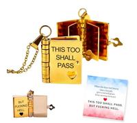 This Too Shall Pass BUT FUCKING HELL Book Necklace，Gold