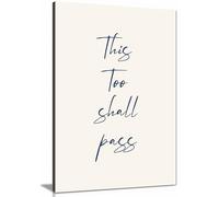 This Too Shall Pass Framed Canvas Print, Pictures for Home Walls, Bedroom, Living Room & Bathroom Decor 31x20cm (12x8in)