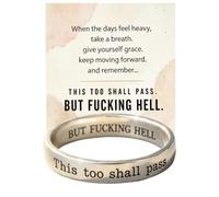 This Too Shall Pass Hidden Message Ring, BUT FUCKING HELL This Too Shall Pass Ring, Stackable Self Worth Motivation Rings
