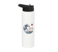 This Too Shall Pass Japanese Woodblock Wave Mental Health Stainless Steel Insulated Water Bottle