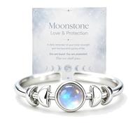 This Too Shall Pass Moon Phases Moonstone Ring, Adjustable Natural Healing Stone Ring, Emotional Stability Moonstone Band, Moon Jewelry Gifts for Women
