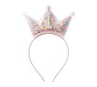 This Trendy Swan Birthday Girl Age Number Headband, Transparent Glitter Princess Crown Tiara with Mixed Colour Stars and Fruit Charms, Hair Accessory for Women and Girls (1)