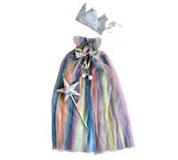 This Trendy Swan Sequin Princess Capes for Girls Kids, Rainbow Multicolor Unicorn Sparkle Cinderella Style Dress Up Costume, Party Cosplay Accessory for Halloween Christmas Birthday (Rainbow Sparkle)