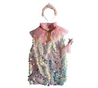 This Trendy Swan Sequin Princess Capes for Girls Kids, Rainbow Multicolor Unicorn Sparkle Cinderella Style Dress Up Costume, Party Cosplay Accessory for Halloween Christmas Birthday (Pastel Rainbow)