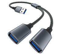 This USB Splitter 2 Port for Data Transfer, DoubleUSB Adapter, USBDouble Adapter, USBMale to Double Female, Extends USB Connectivity,Compatible With Laptops& TV & Keyboards & PS4/PS5, Printers etc.