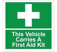 This vehicle carries a first aid kit - Self adhesive sticker (100mm x 100mm)