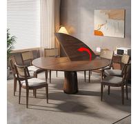 This versatile foldable round dining table is designed to elevate your dining experience with its unique features. The multi-layer solid wood tabletop ensures exceptional stability while bei