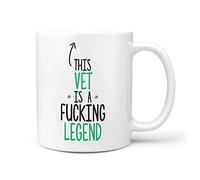 This Vet is A F*cking Legend Funny Rude Gift 10oz Ceramic Mug Present for Birthday Christmas