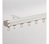 This Wall Or Ceiling Mount Curtain Track Set Curtain Single Rail For Space 3ft - 17ft Wide Curtain Rod With Roller, Easy Cutting(Color:02-Ceiling,Size:B-2.3m(1.15m*2))