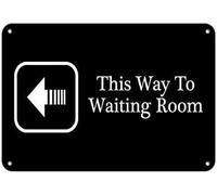 This Way To Waiting Room With Left Arrow Feature Department Vintage Metal Sign 8x12 inches