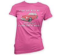 This Way Up Bad Day with My MGBGT Beats Work Womans T-Shirt [Pink XXL]