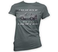This Way Up Bad Day with My Vitara Beats Work Womans T-Shirt [Dark Grey XL]