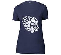 This Way Up I'd Rather Be Watching Southend Womens Scoop Neck [Navy Large]