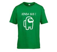 This Way Up Kinda Sus Kids T-Shirt [Green Large]
