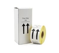 This Way Up Labels - 50mm x 100mm. Permanent Adhesive. 500 Labels per roll. Printed in Bold Black on White. Double Arrows, Ideal for Shipping.