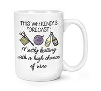 This Weekend's Forecast Knitting 15oz Large Mug Cup