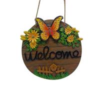 This Welcome to the listing Sign Hanging for Garden Gate Outdoor Use Welcome sign for front door Round Wood Sign Hanging Welcome Sign for Farmhouse porch Spring Welcome Sign Front Door Decoratio Sign