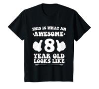 This What an Awesome 8 Year Old Looks Like 8th birthday T-Shirt