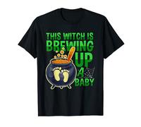 This Witch Is Brewing Up A Baby Halloween Pregnancy Reveal T-Shirt