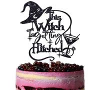 This Witch is Getting Hitched Cake Topper, Till Death - Witch Wedding Decor | Witch Halloween Bachelorette/Bridal Shower/Engagement Party Decorations, Till Death Do Us Part, Gothic Bach Party Cake Pick