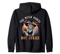 This Witch Pierces Not Curses Halloween Witch Piercing Lover Zip Hoodie