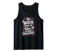 This Witch Runs on Wine and Bad Decisions Halloween Tank Top