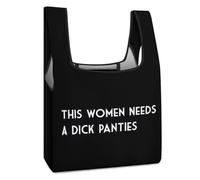 This Women Needs A Dick Panties Funny Reusable Grocery Bag Printed Fold-able Shopping Bags Washable Tote Lightweight Storage Pouch with Handle