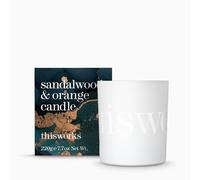 This Works Sandalwood & Orange Candle, Hand-Poured Scented Candle, 220g | Uplifting aromatherapy candle with aromatic essential oils, 40hr burn time, and recyclable glass container