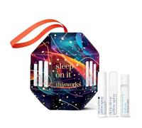This Works Sleep On It Kit - Sleep Plus Pillow Spray, Deep Sleep Pillow Spray & Stress Check Roll-On (5ml Each) - Mini Set with Lavender, Eucalyptus & Frankincense