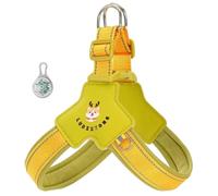 This Y-shaped anti-pull dog harness is designed specifically for French Bulldog, featuring an LED light and reflective strips, and a comfortable, breathable, padded vest. green XL